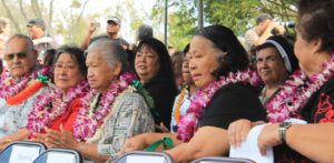 Patient residents were honored during last Saturday's Kalaupapa celebrations. Photo by Laura Pilz
