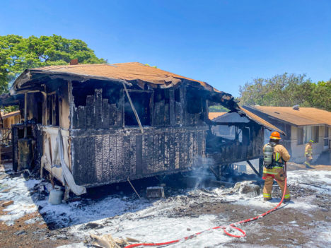 Fire Destroys Kaunakakai House