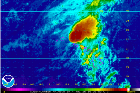 NOAA satellite imagery shows Darby passing the state as of 4pm Sunday